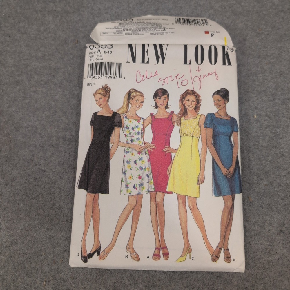 New Look 6593 Misses Empire Waist Dress Sewing Pattern Size 6-16 Five Styles - Picture 1 of 2